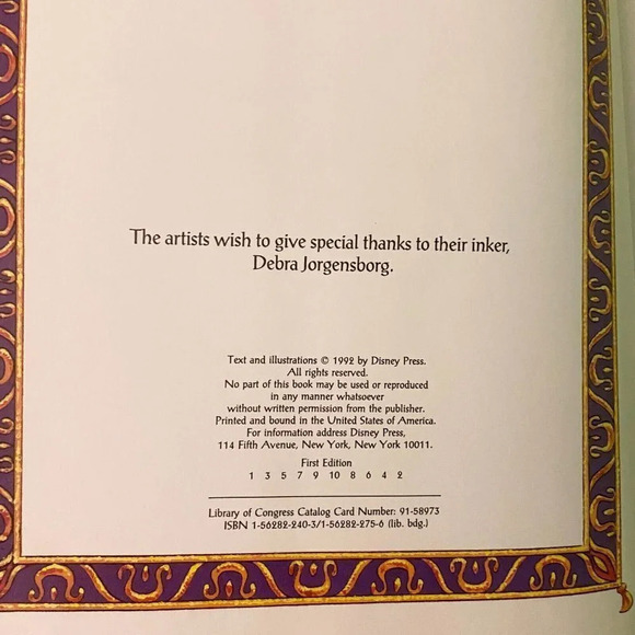 Vintage 1992 Disneys Aladdin  by A L Singer Hardcover Book DJ - Picture 14 of 16